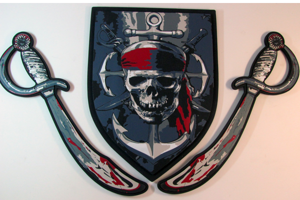 HZ-W1018,EVA foam pirate shield and knife set